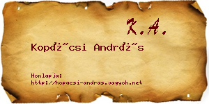 Kopácsi András névjegykártya