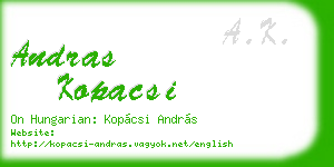 andras kopacsi business card